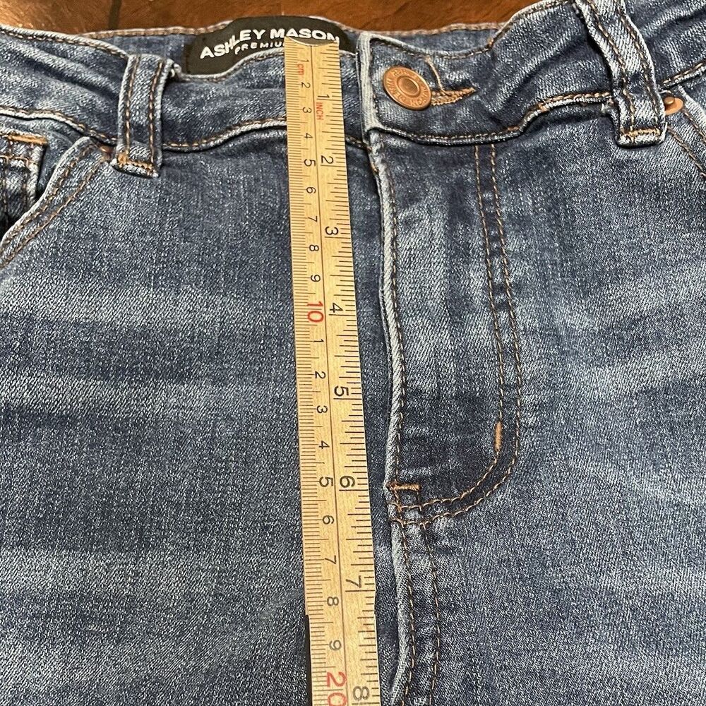 Ashley Mason Ellie Flared Jeans Size 30 8 Mid Rise Soft Blue Denim Boho Retro - Picture 7 of 9